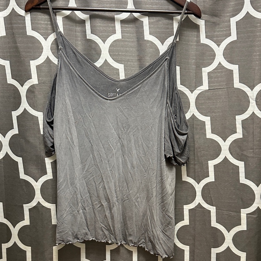 American Eagle Outfitters Charcoal Women's Top